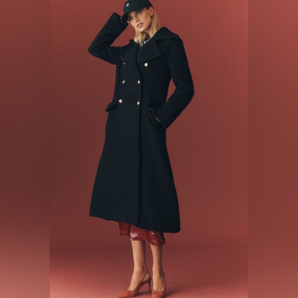 Maeve Sculpted Wool Blend Double-Breasted Coat